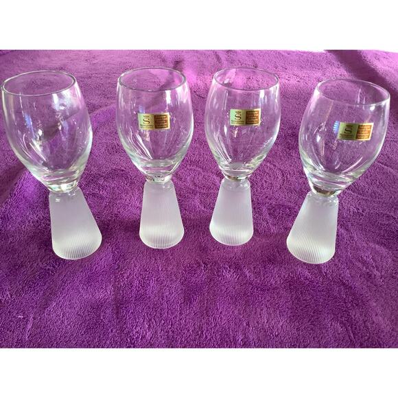 Spiegelau Sea Mist Champagne Flutes Clear Bowls  Frosted Stems - Picture 1 of 8